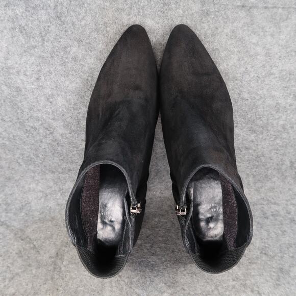 Aquatalia Shoes Womens 8 Booties Franca Ankle Boot Leather Almond Toe Black Zip - Picture 8 of 15